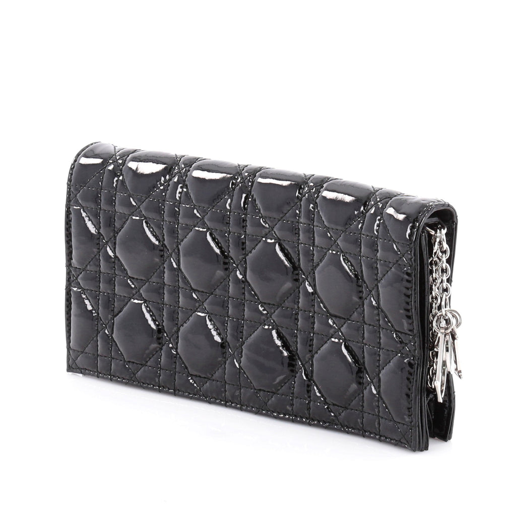 Lady Dior Chain Convertible Clutch Cannage Quilt Patent