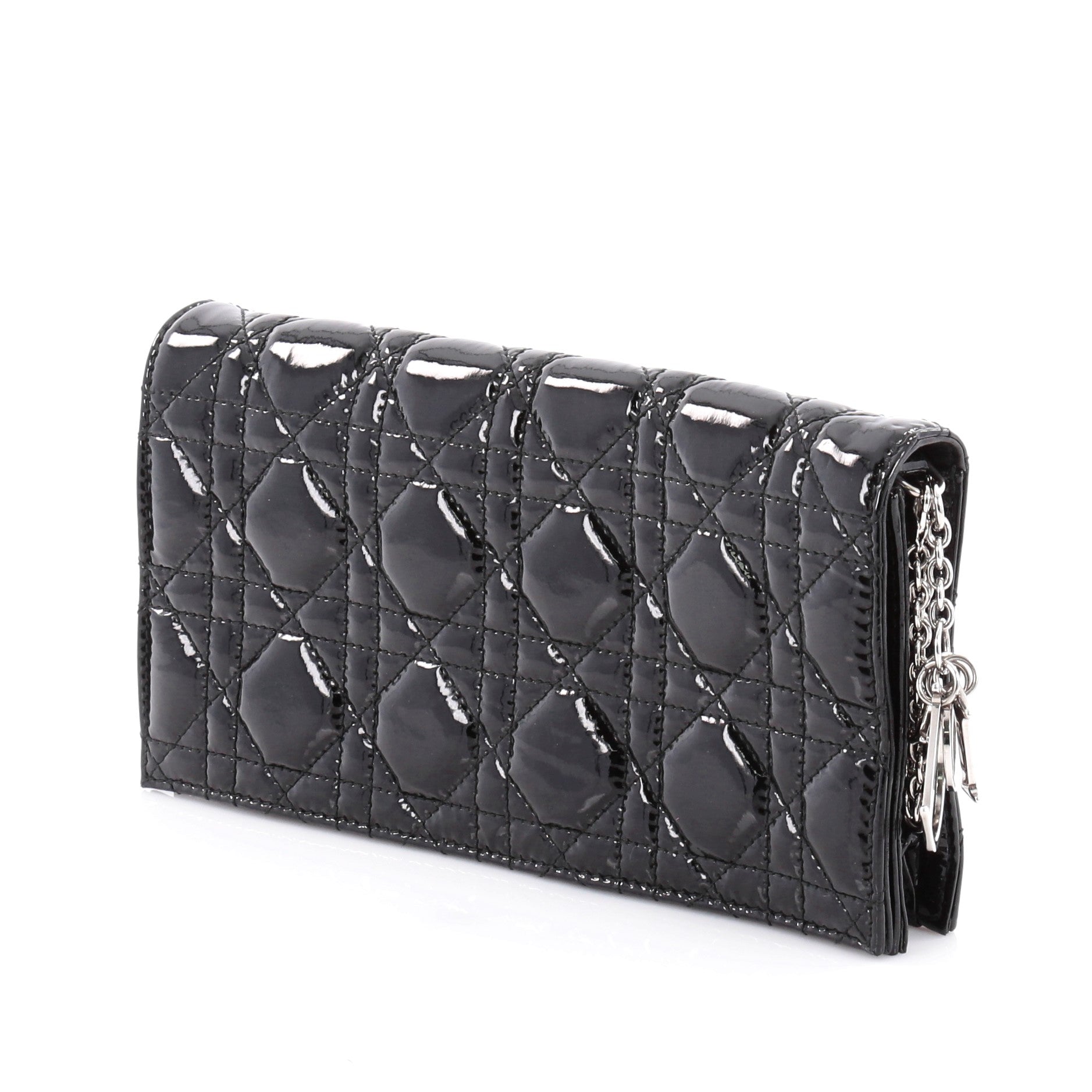Lady Dior Chain Convertible Clutch Cannage Quilt Patent