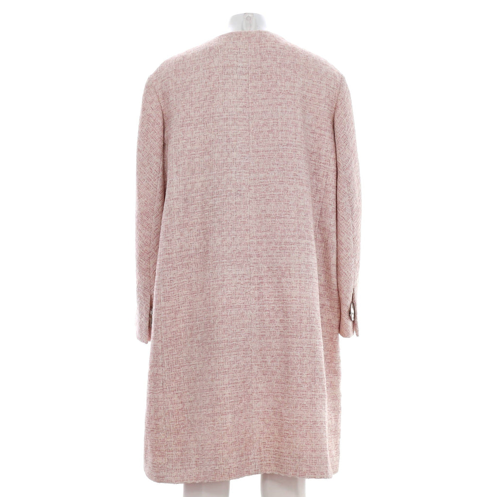 Women's Three Button Collarless Coat Tweed