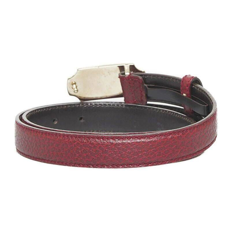 Gucci Logo Plate Leather Belt