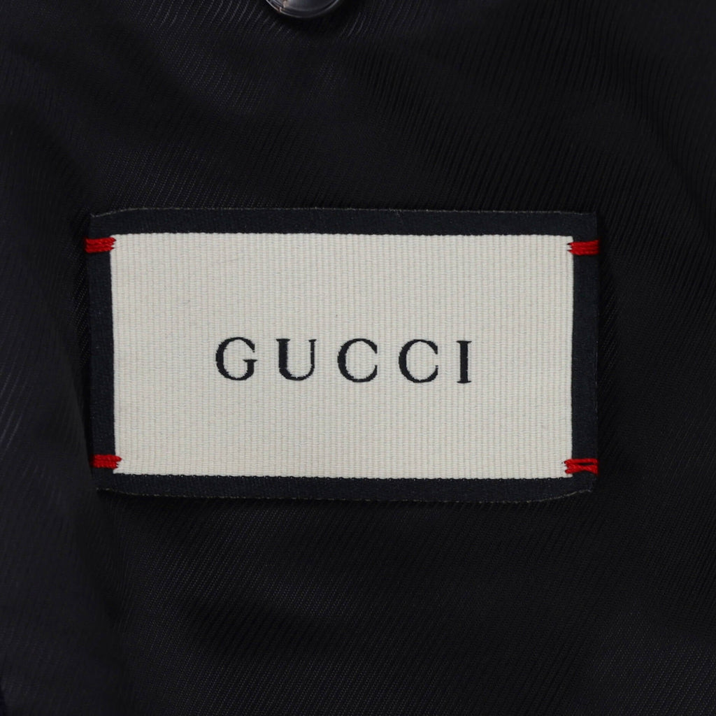 Men's Logo Patch Bomber Jacket Wool Blend