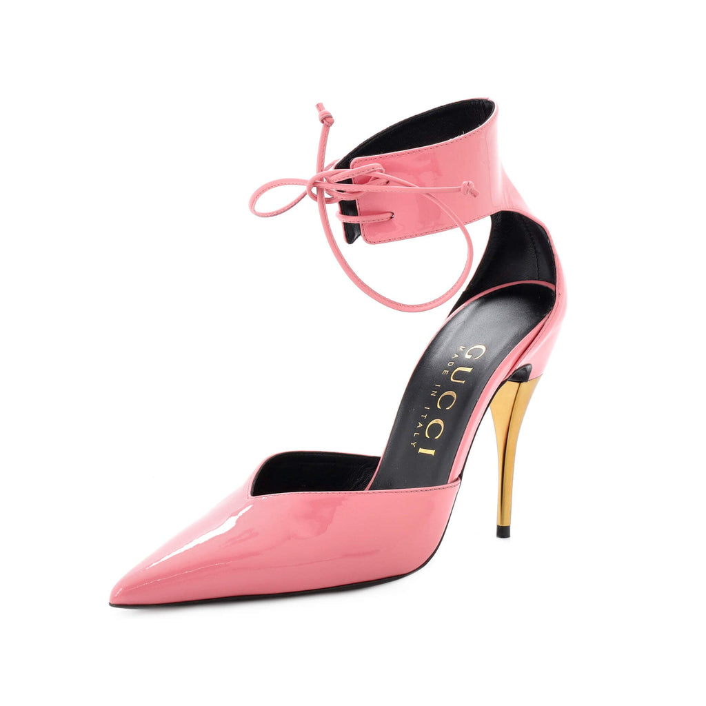 Women's Laced Up Ankle Cuff Pumps Patent