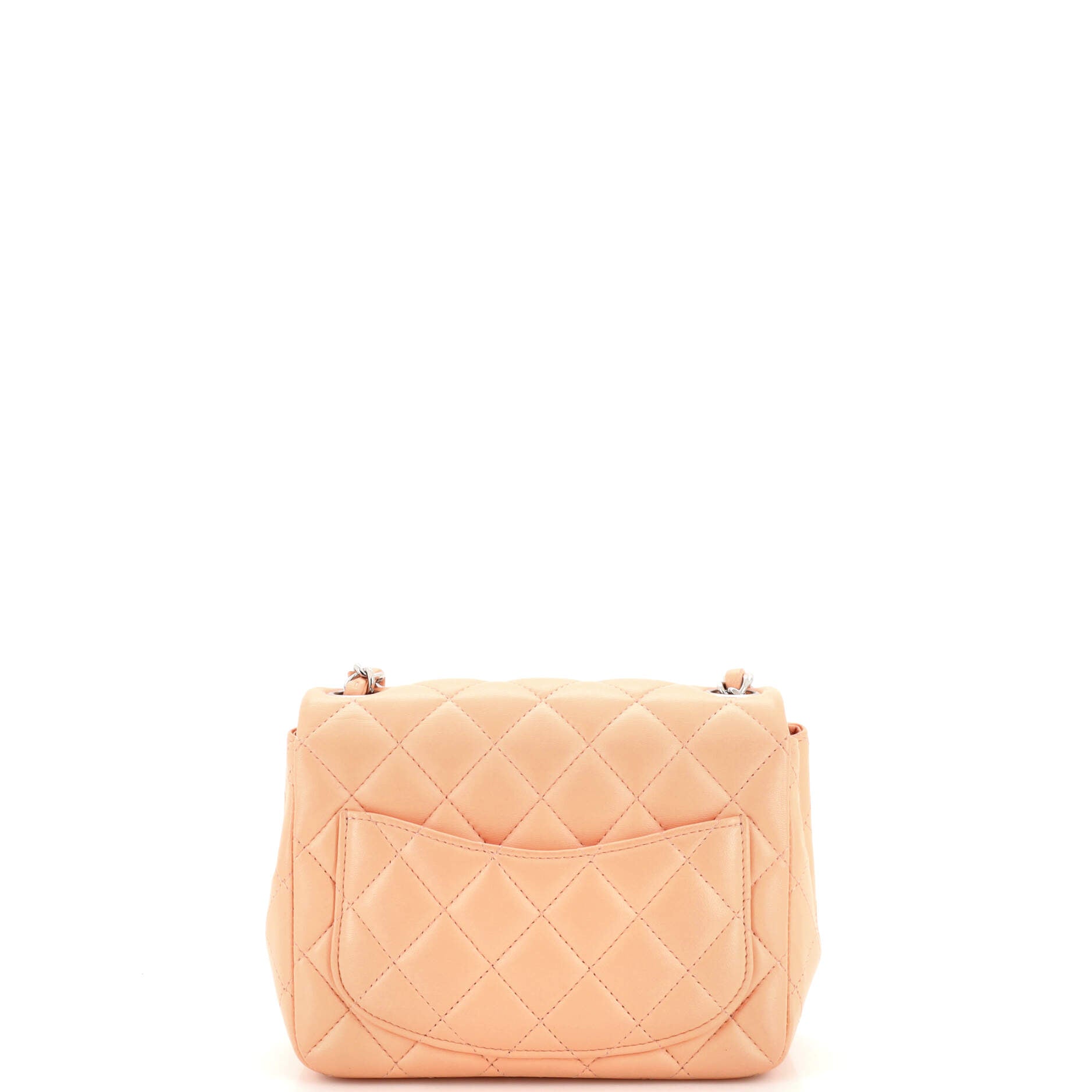 Square Classic Single Flap Bag Quilted Lambskin Mini
