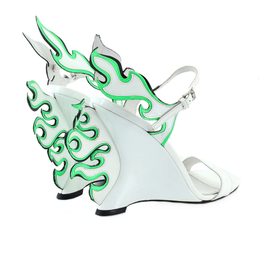 Women's Flame Slingback Wedge Sandals Leather
