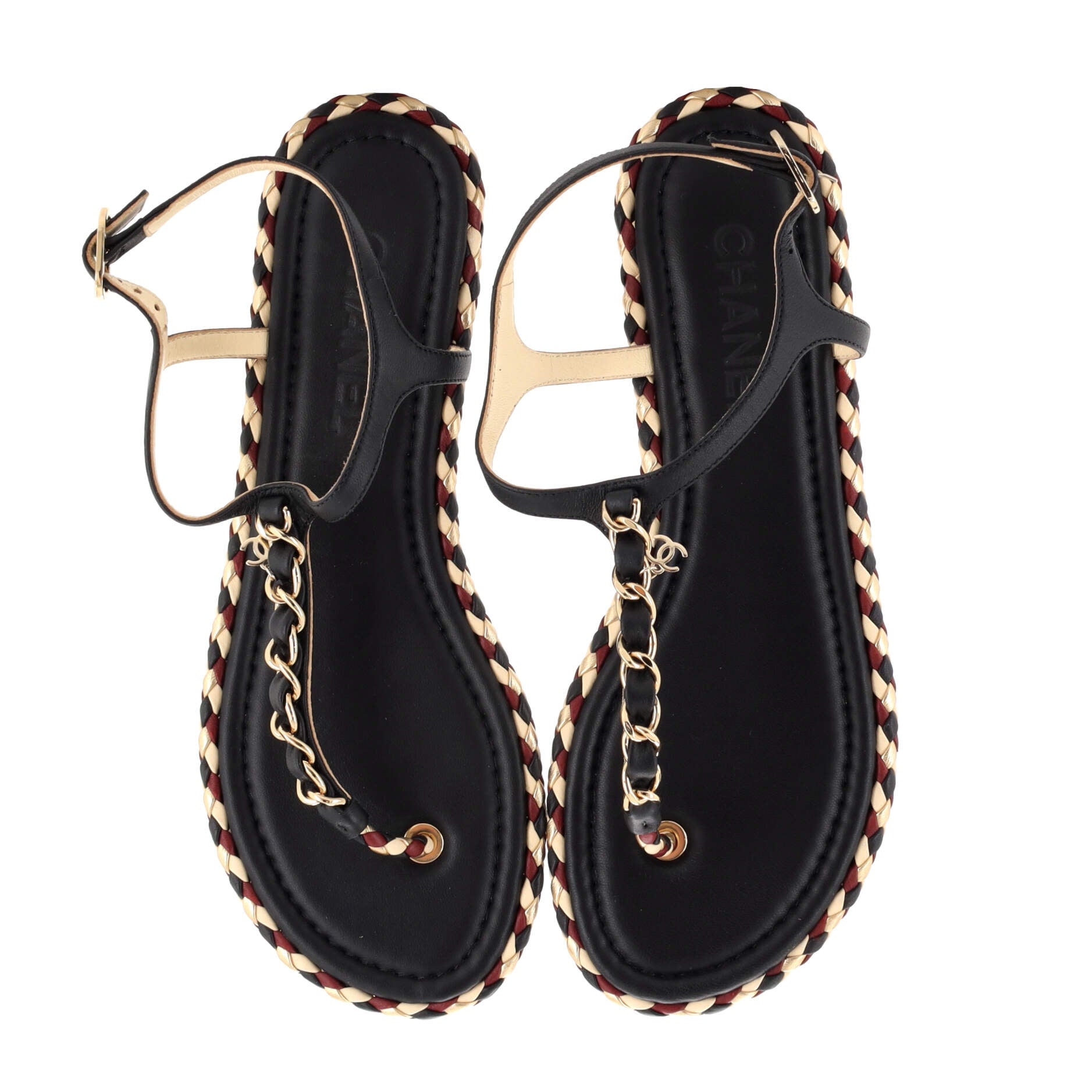 Women's CC Chain Thong Sandals Leather