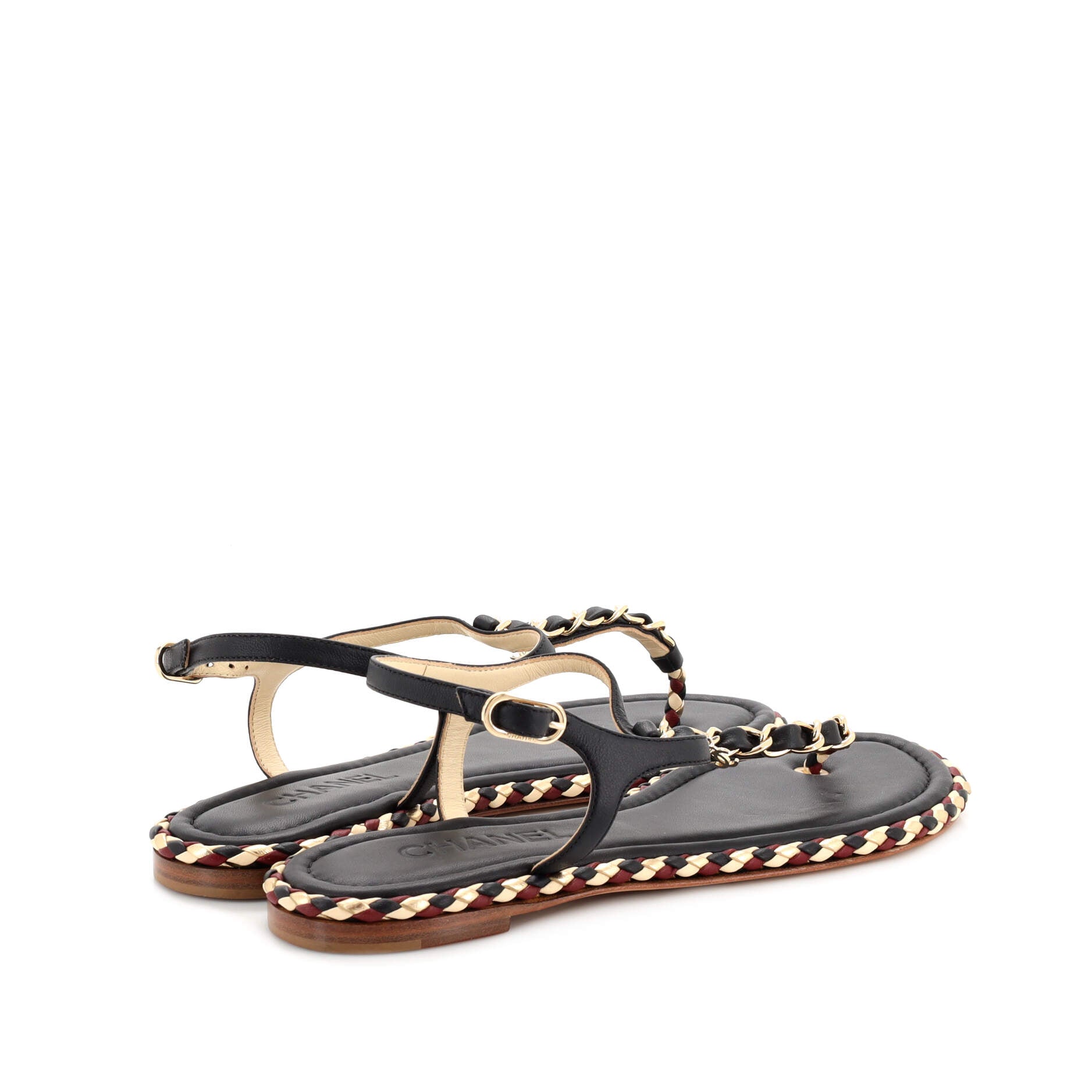 Women's CC Chain Thong Sandals Leather