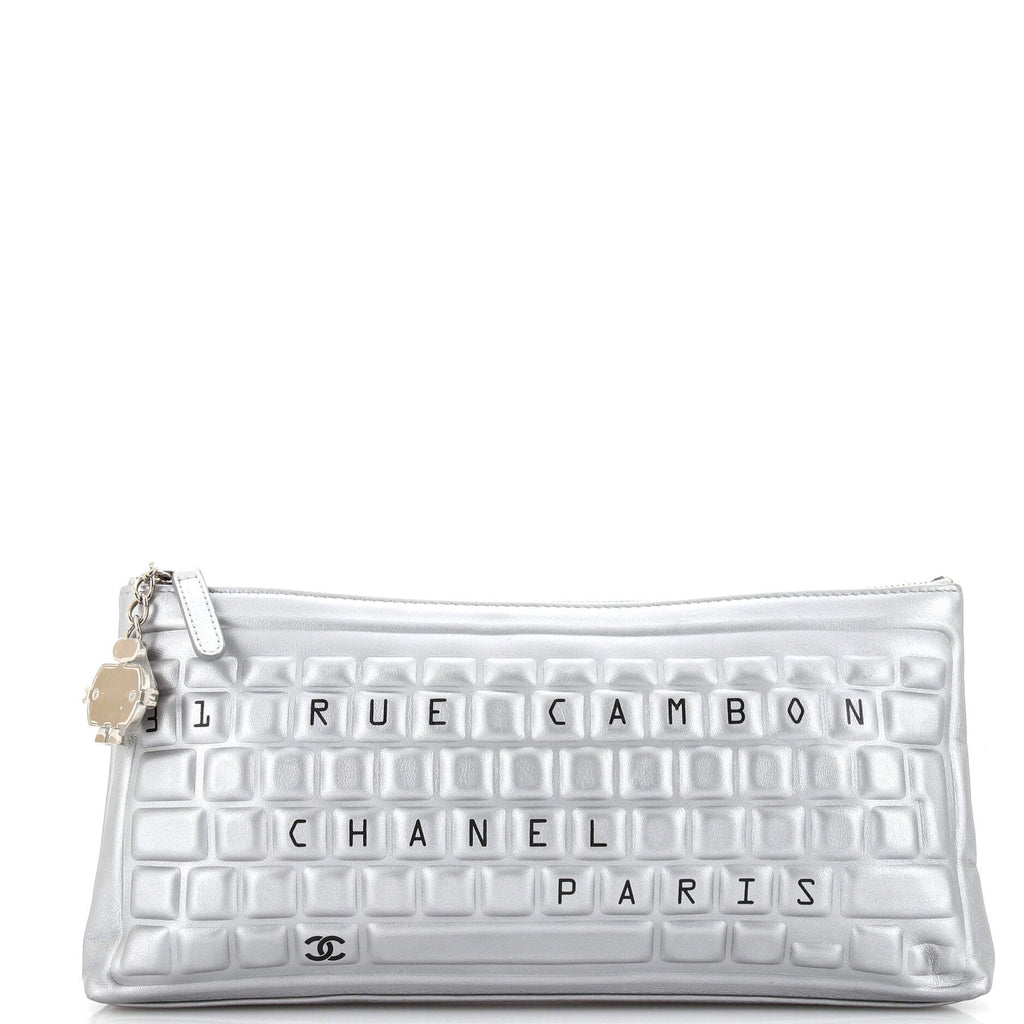 Keyboard Zip Clutch Calfskin