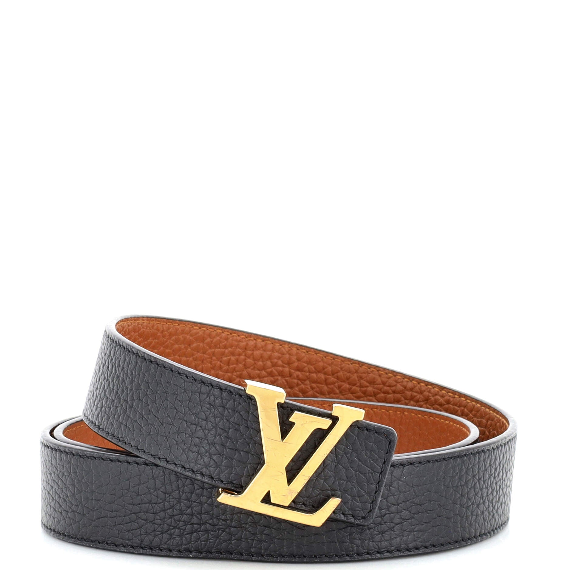 LV Initiales Reversible Belt Leather Thin 85