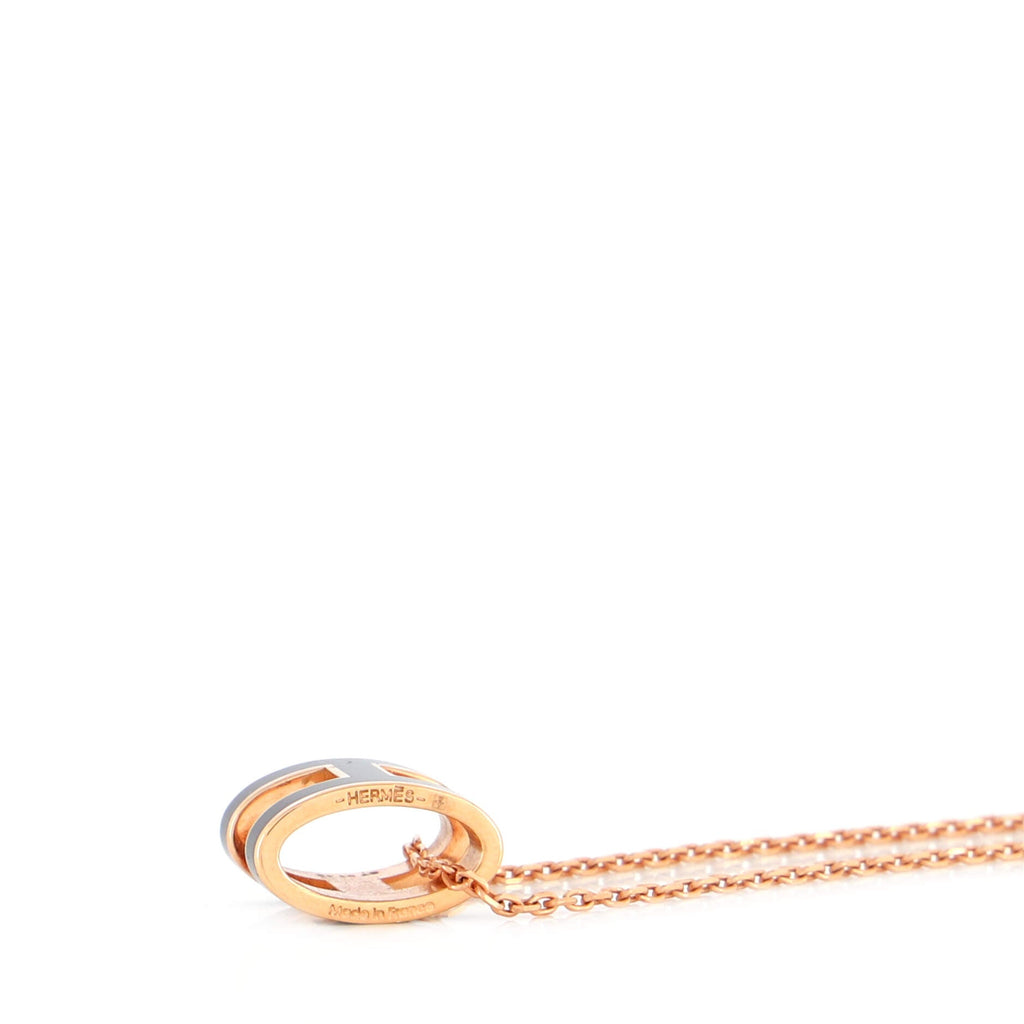 Pop H Pendant Chain Necklace Metal and Enamel Mini