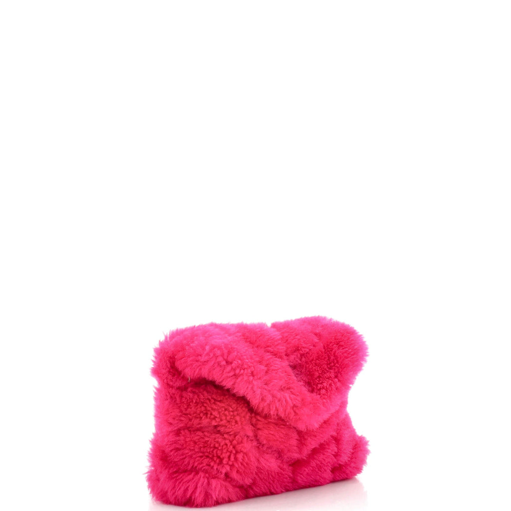 LouLou Puffer Clutch Matelasse Chevron Shearling Small