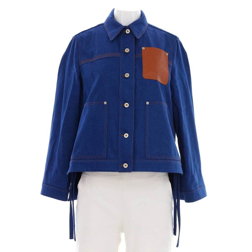 Women's Anagram Workwear Jacket Cotton with Leather