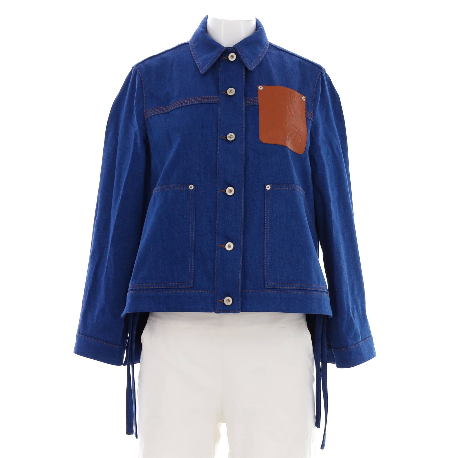 Women's Anagram Workwear Jacket Cotton with Leather