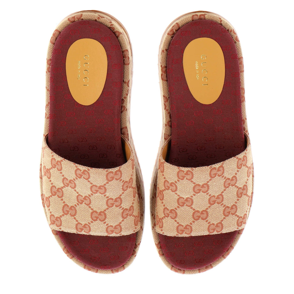 Women's Angelina Platform Slide Sandals GG Canvas