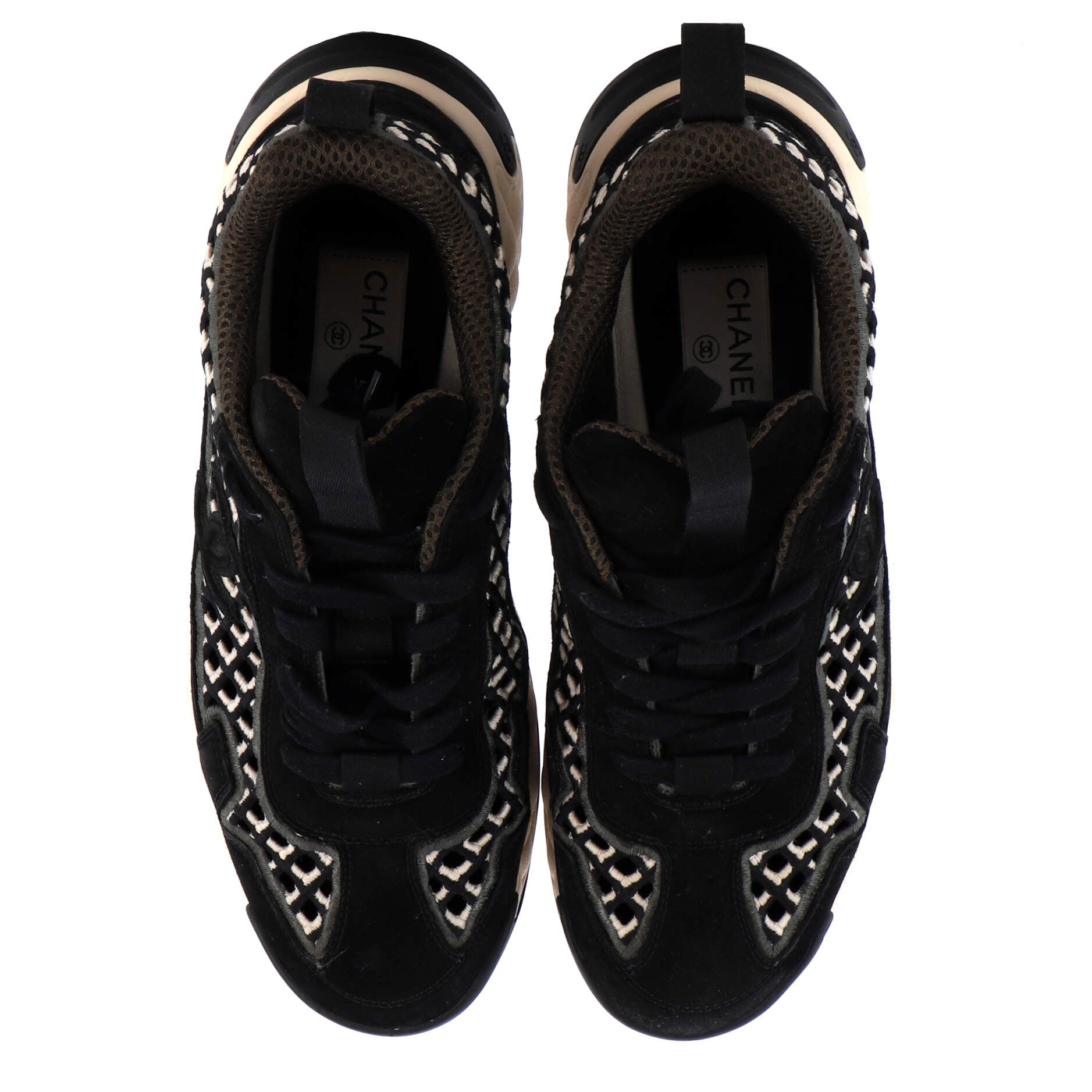 Women's CC Cap Toe Logo Sneakers Suede and Mixed Fibers