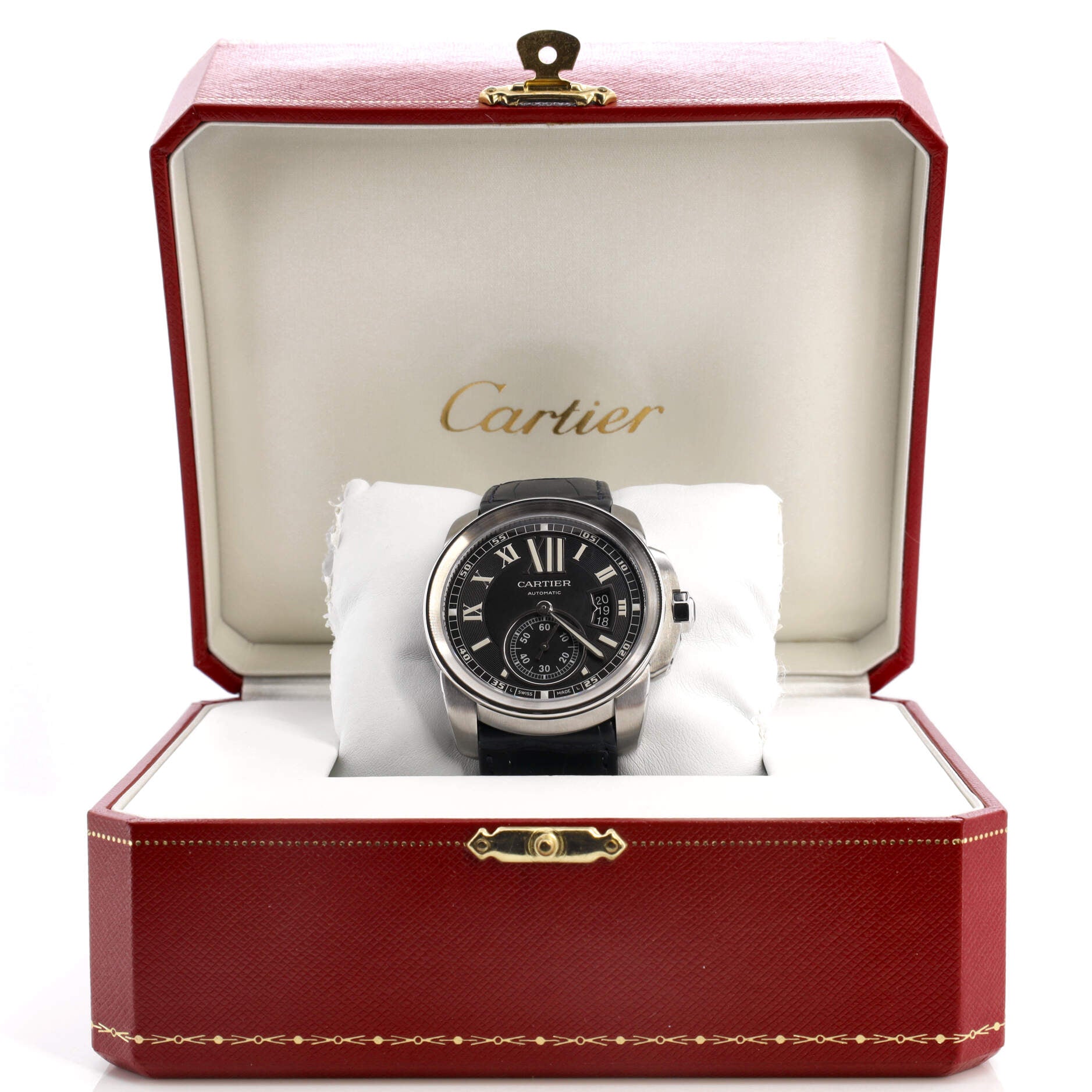 Calibre de Cartier Automatic Watch Stainless Steel and Alligator 42