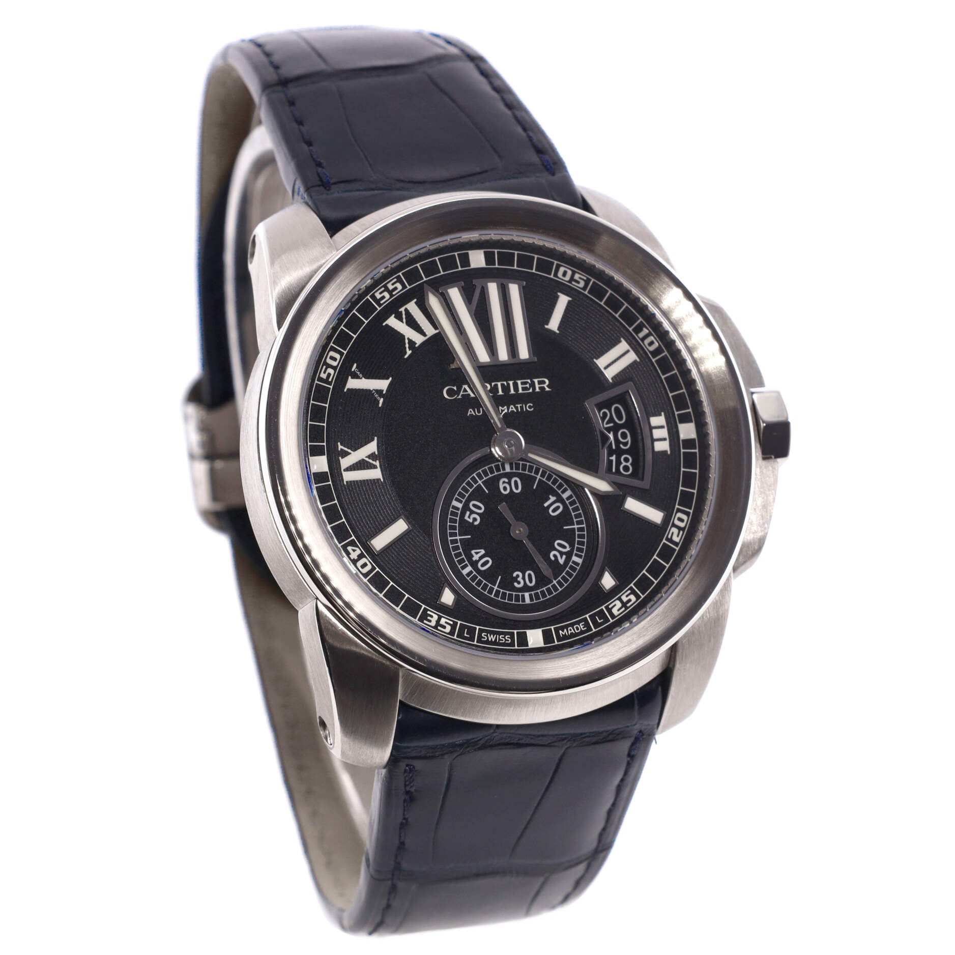 Calibre de Cartier Automatic Watch Stainless Steel and Alligator 42