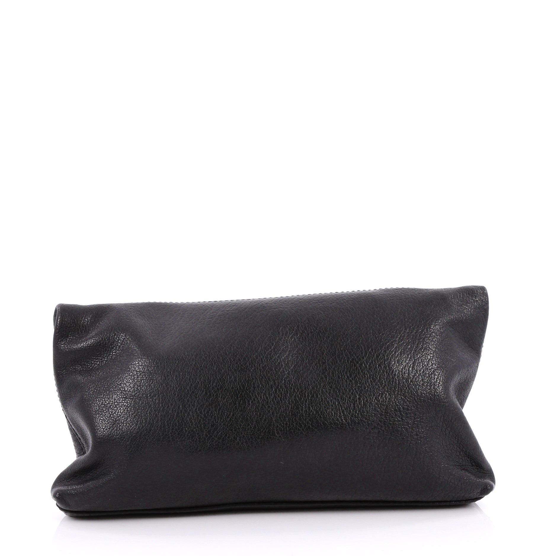 Skull Padlock Fold Over Clutch Leather