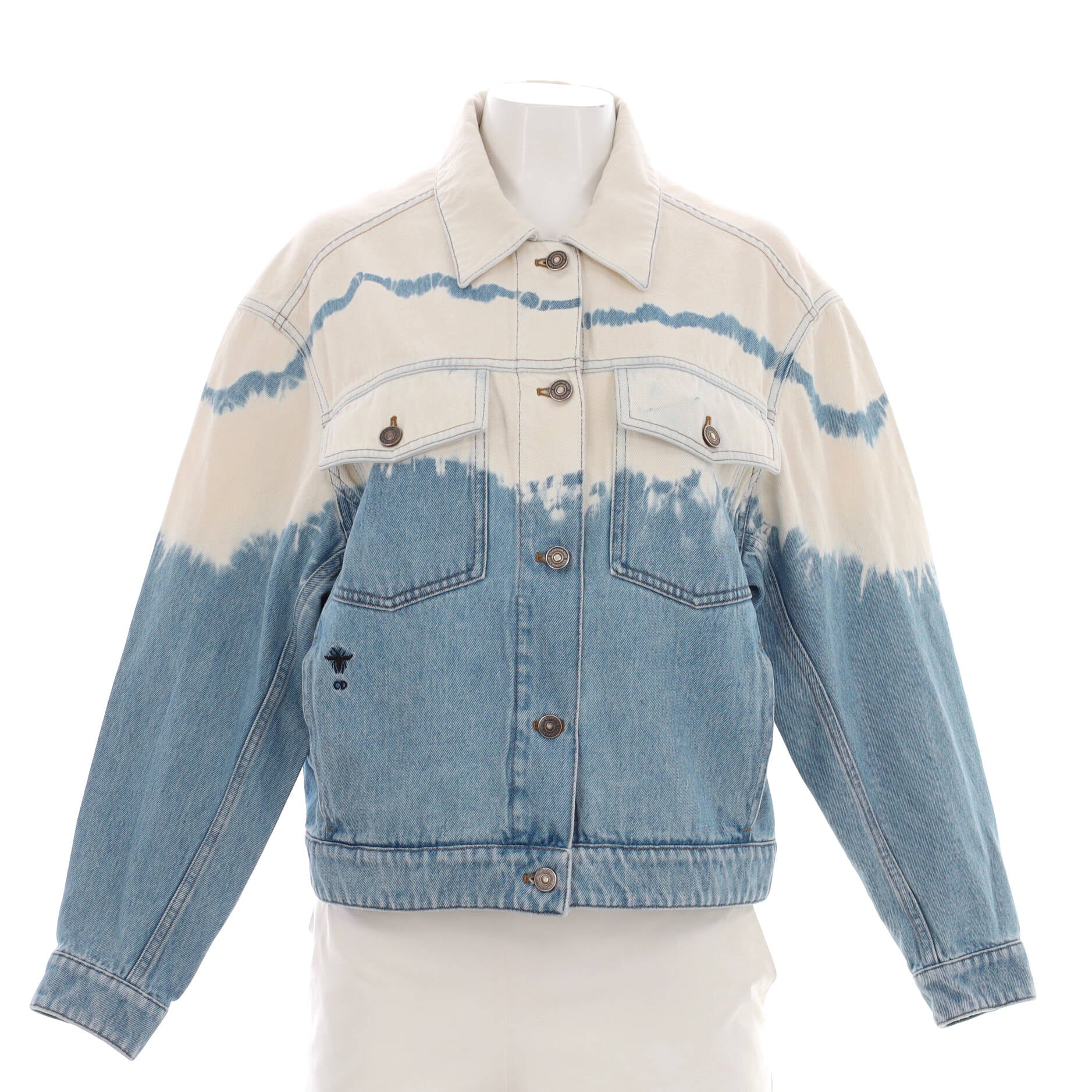Women's Oversized Button Up Jacket Bleached Denim