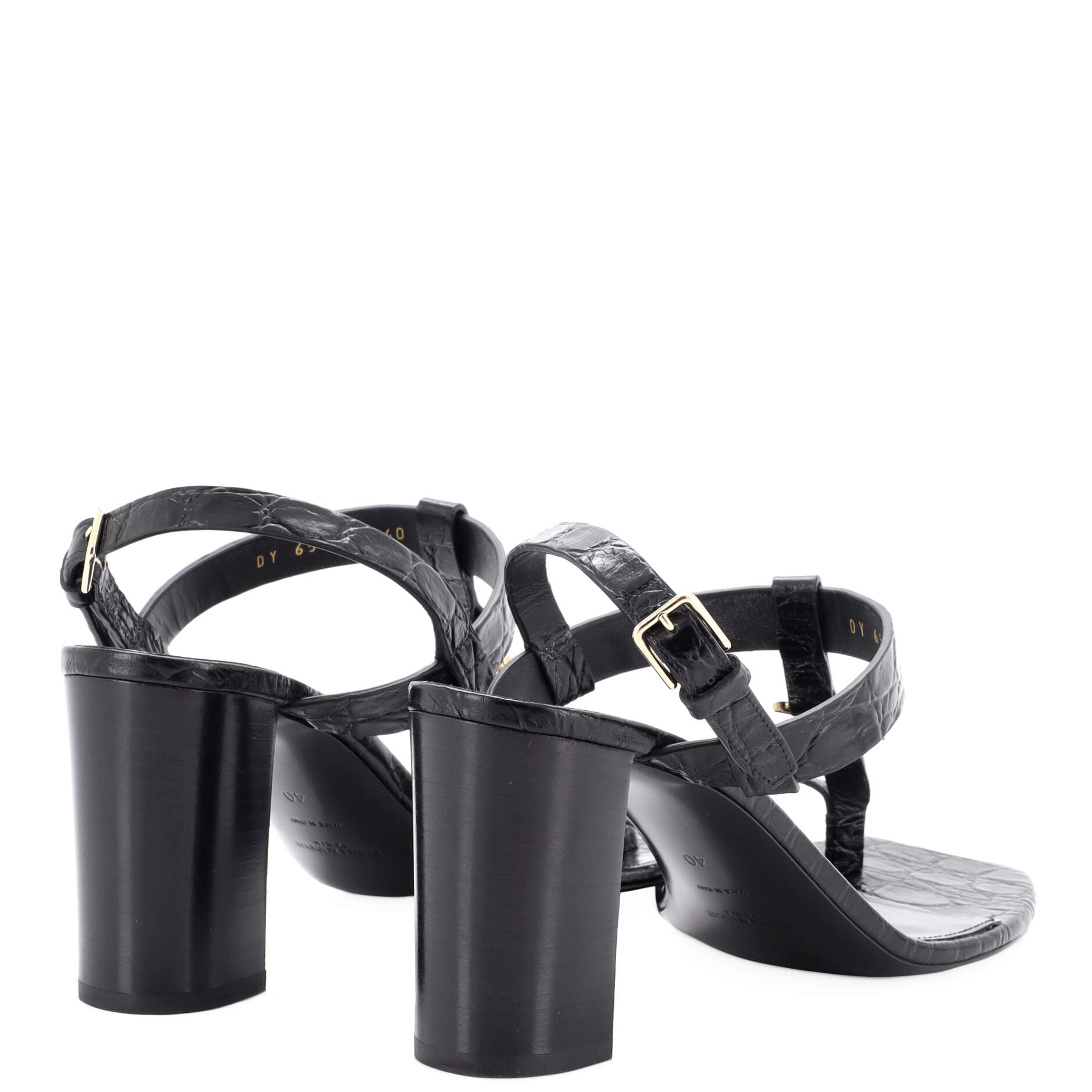 Women's Cassandra Heeled Sandals Crocodile Embossed Leather 75