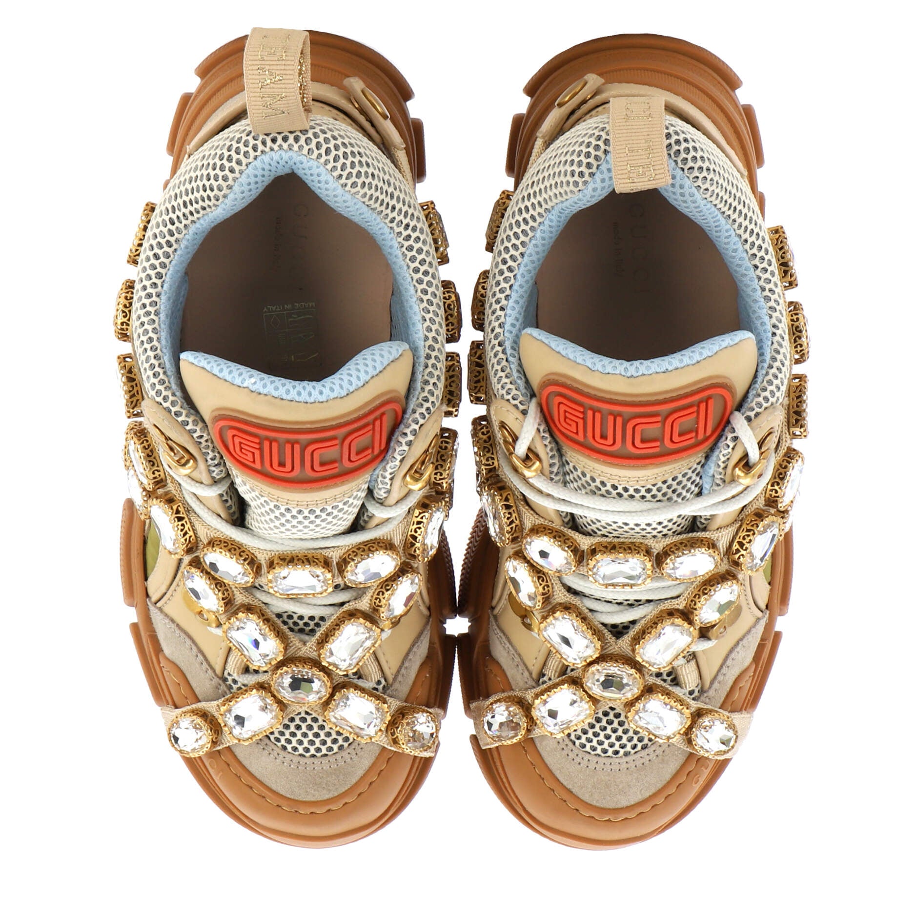 Flashtrek Sneakers Fabric and Leather with Crystals