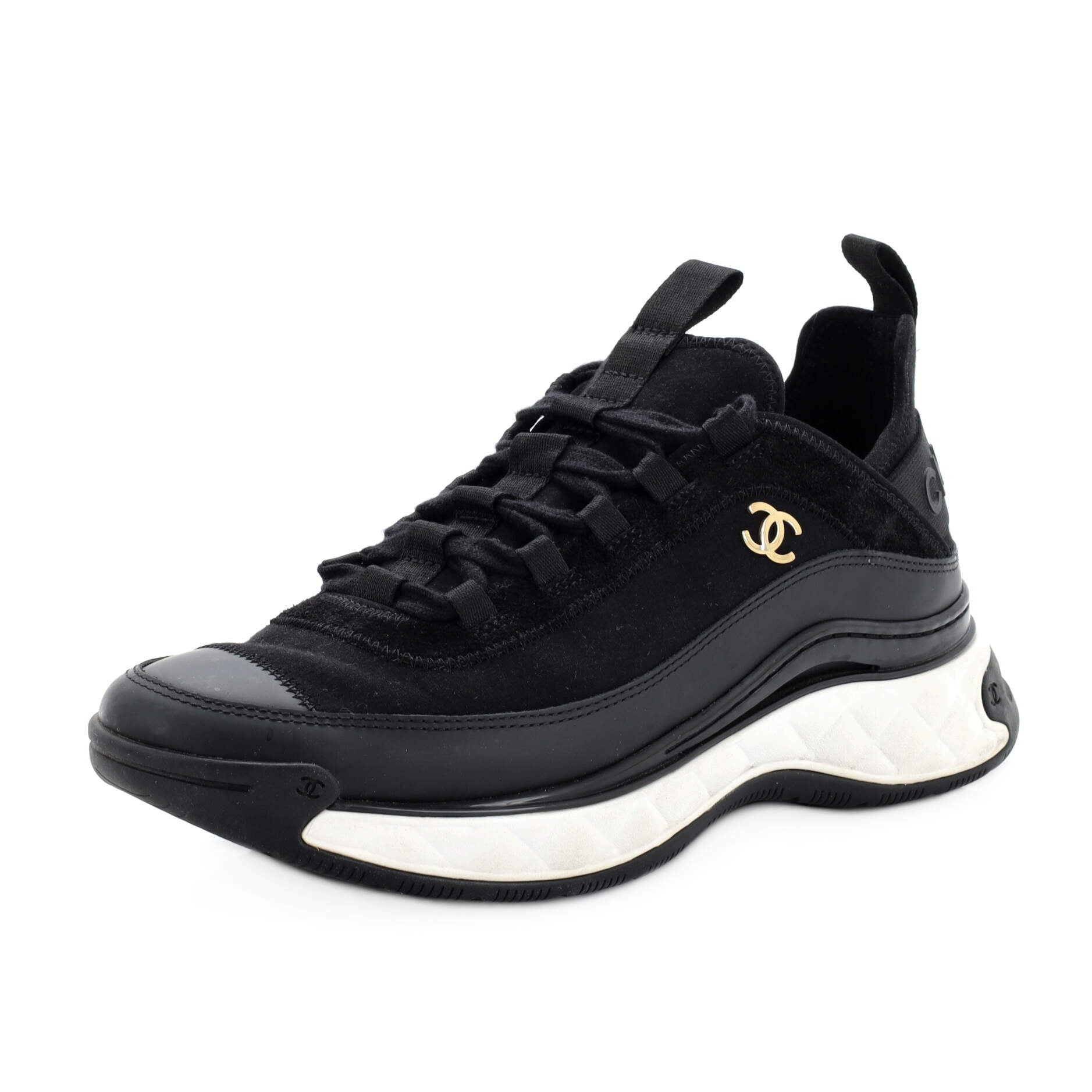 Women's CC Cap Toe Logo Sneakers Suede and Mixed Fibers