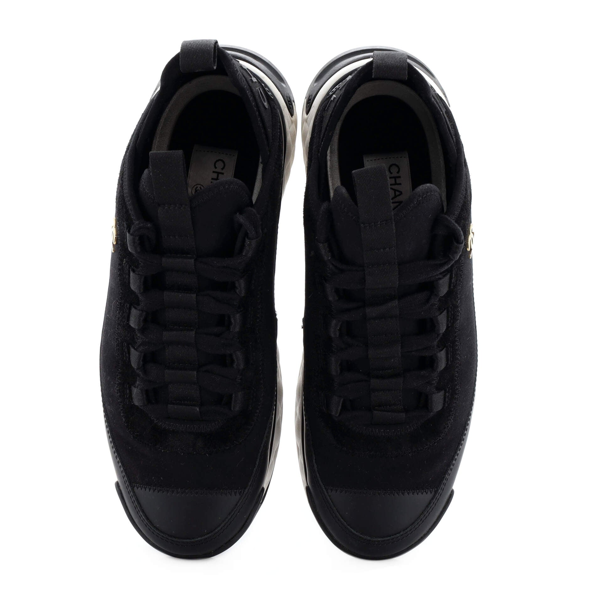 Women's CC Cap Toe Logo Sneakers Suede and Mixed Fibers