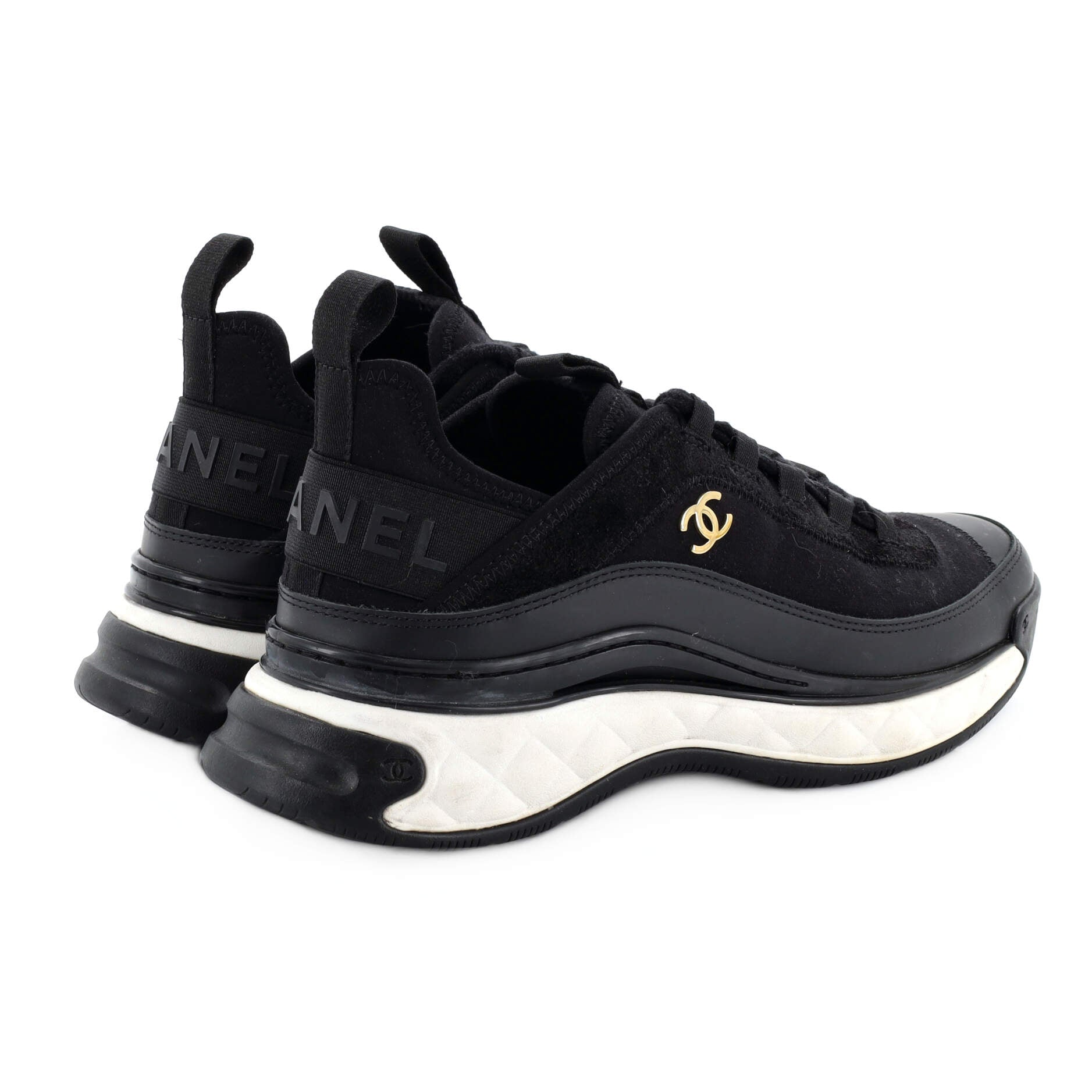 Women's CC Cap Toe Logo Sneakers Suede and Mixed Fibers