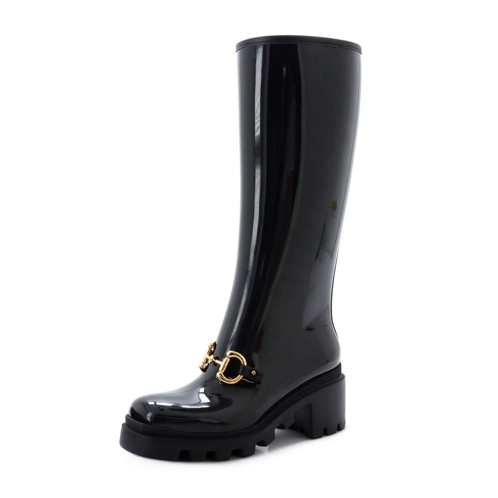Women's Horsebit Knee High Boots Rubber