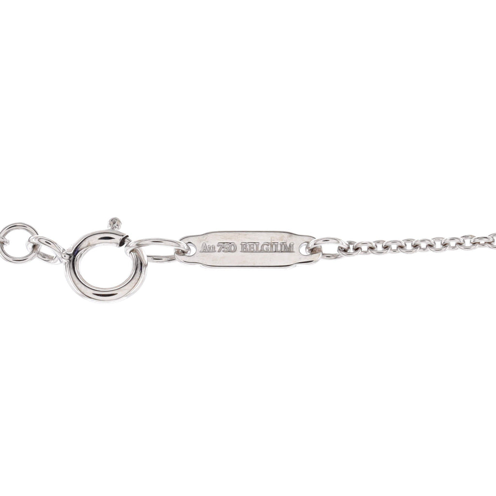 Triple Interlocking Circles Pendant Necklace 18k White Gold with 18k Rose Gold and Diamonds