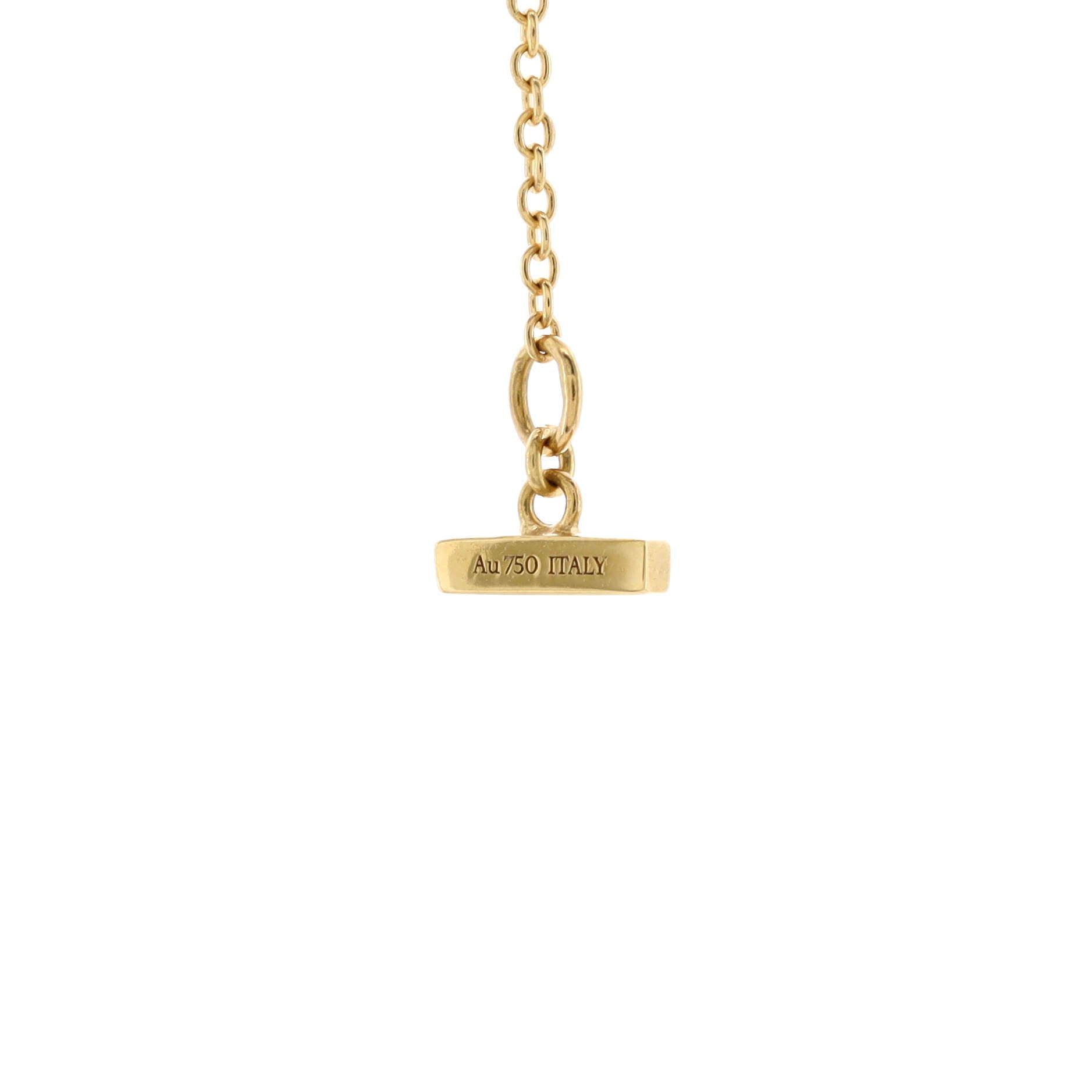 T Circle Pendant Necklace 18K Yellow Gold with Onyx and Diamonds Large