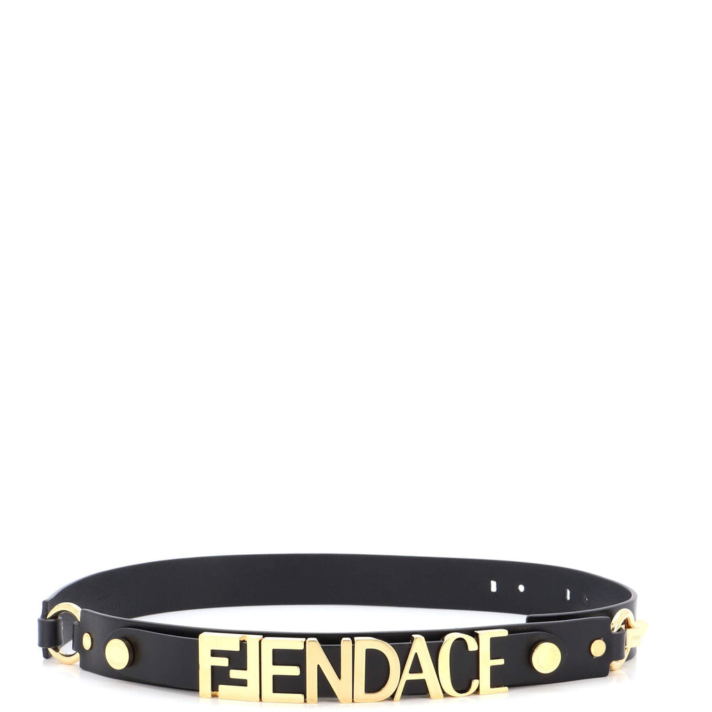 x Fendi Fendace Logo Belt Leather and Metal 5