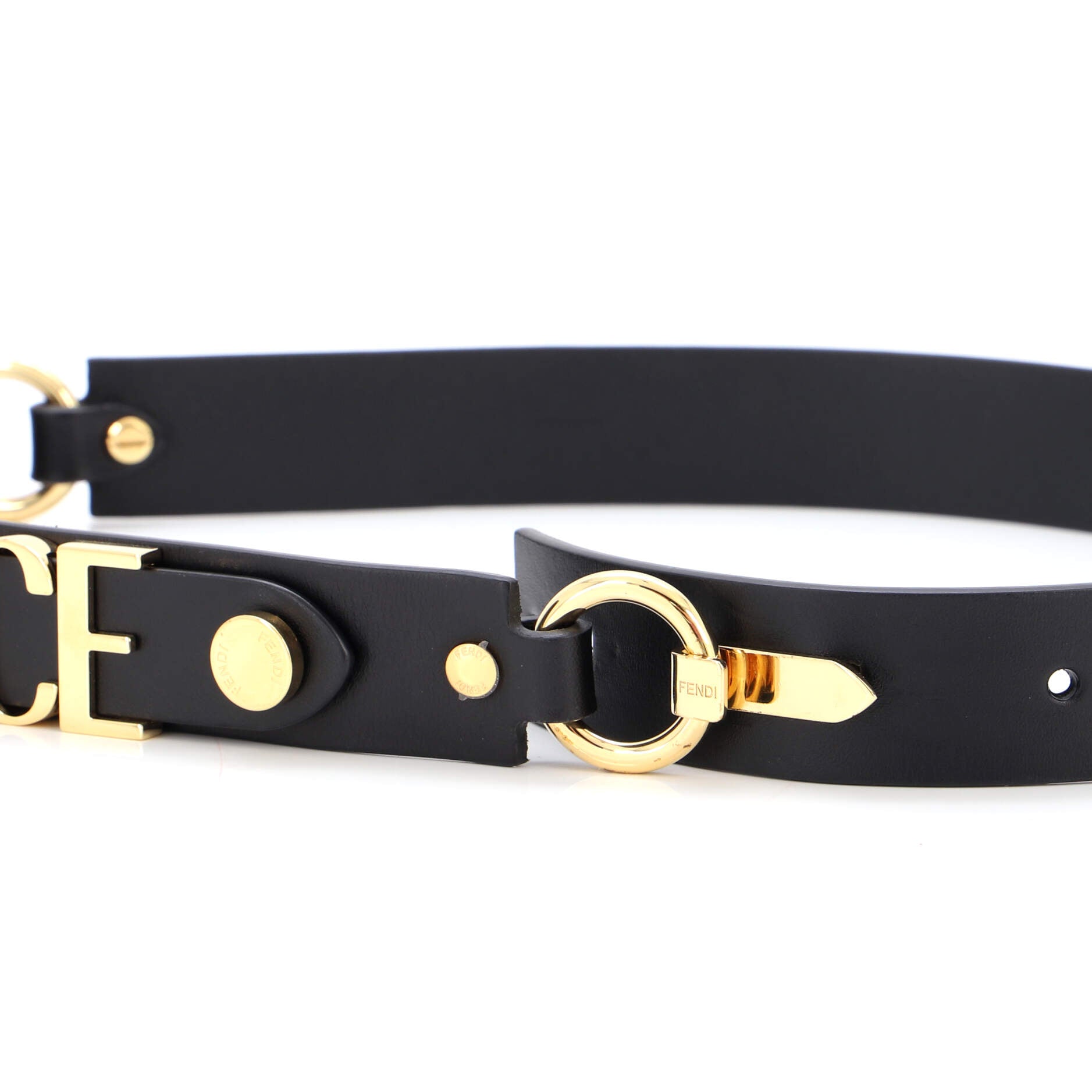 x Fendi Fendace Logo Belt Leather and Metal 5