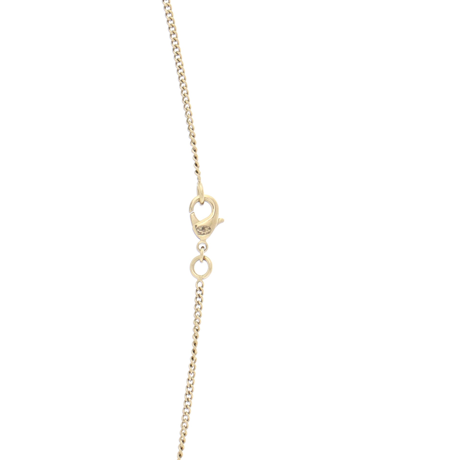 CC Drop Pendant Necklace Metal with Enamel and Resin
