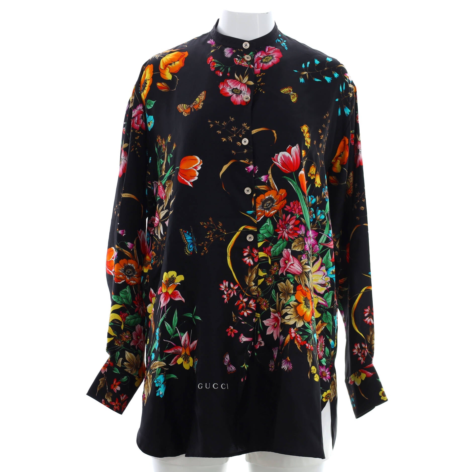 Women's Oversized Flora Shirt Printed Silk