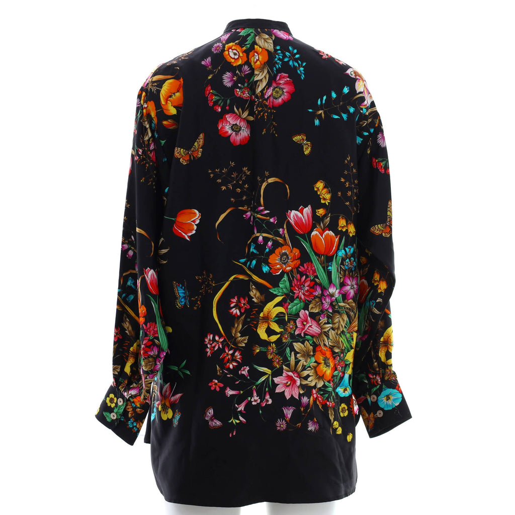 Women's Oversized Flora Shirt Printed Silk