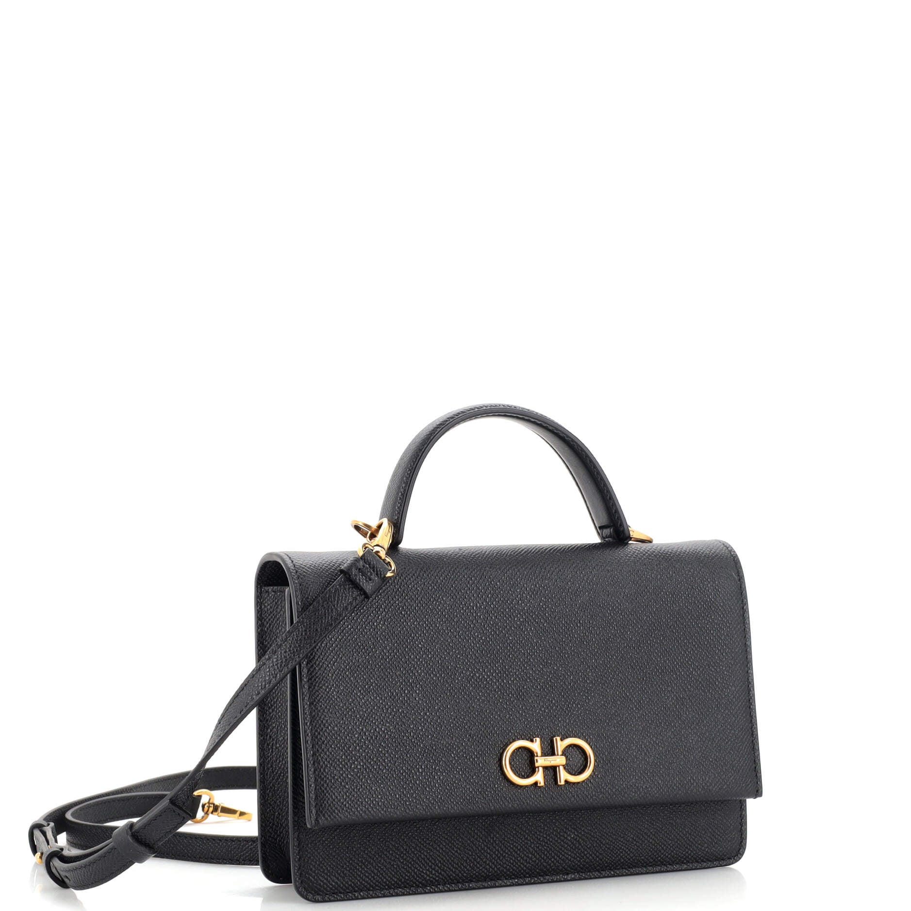 Gancini Top Handle Crossbody Bag Leather Mini