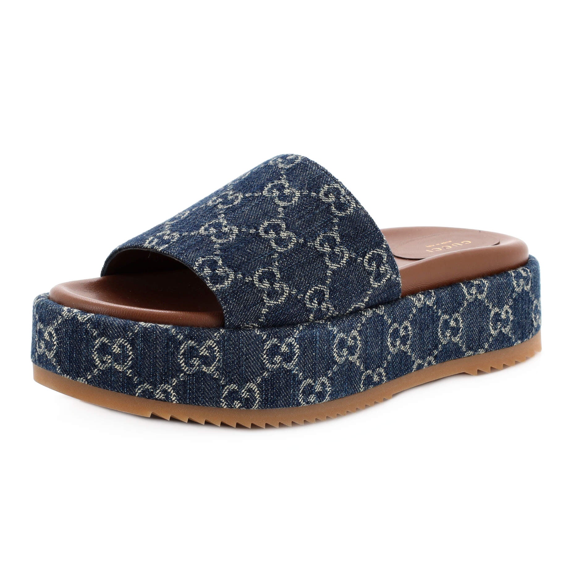 Women's Angelina Platform Slide Sandals GG Denim