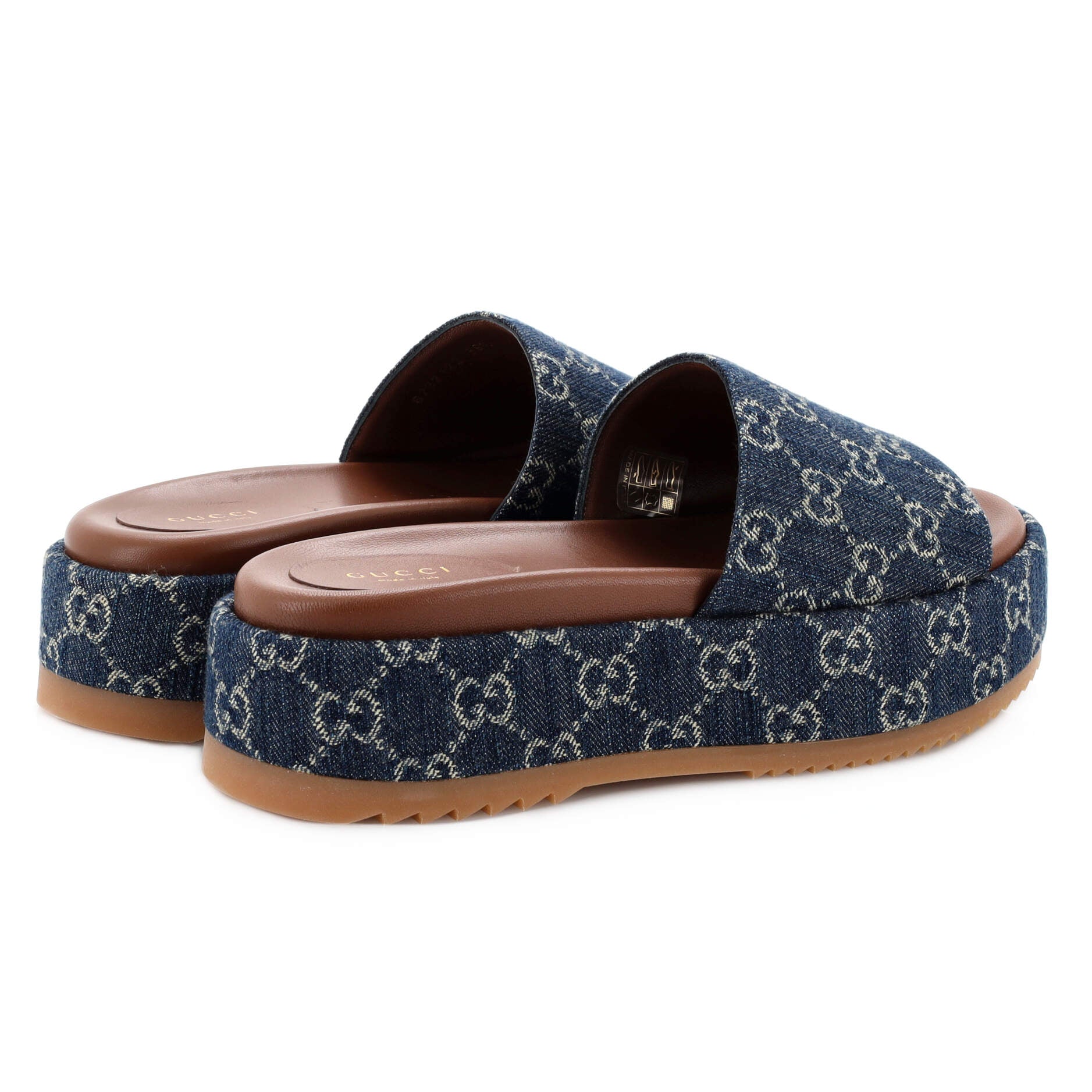 Women's Angelina Platform Slide Sandals GG Denim
