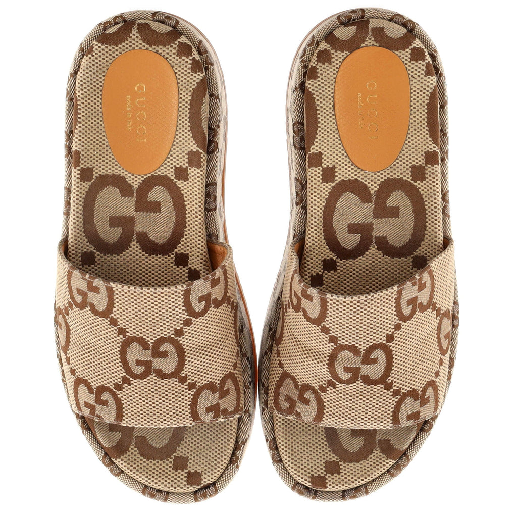 Women's Angelina Platform Slide Sandals GG Canvas