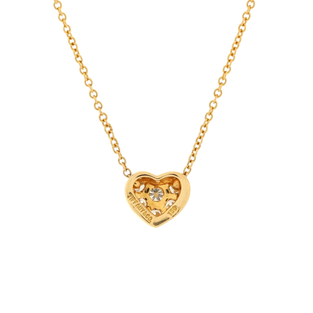 Heart 6 Diamond Pendant Necklace 18K Yellow Gold with Diamonds
