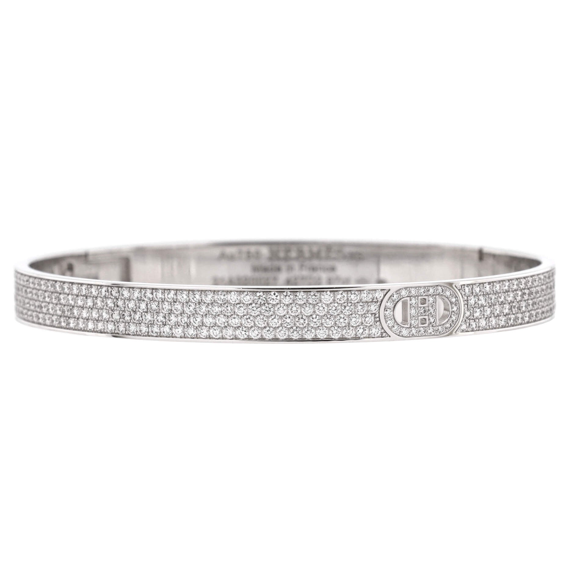 H d'Ancre Bracelet 18K White Gold with Full Pave Diamonds
