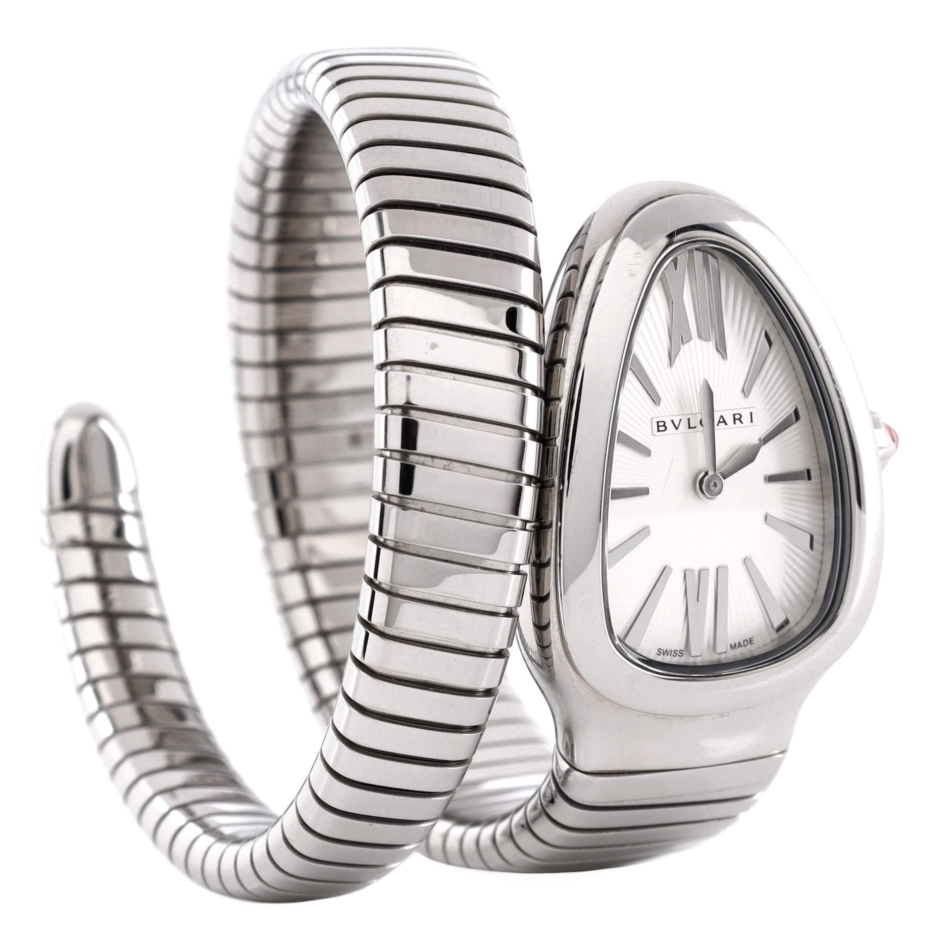 Serpenti Tubogas Single Spiral Quartz Watch Stainless Steel 23