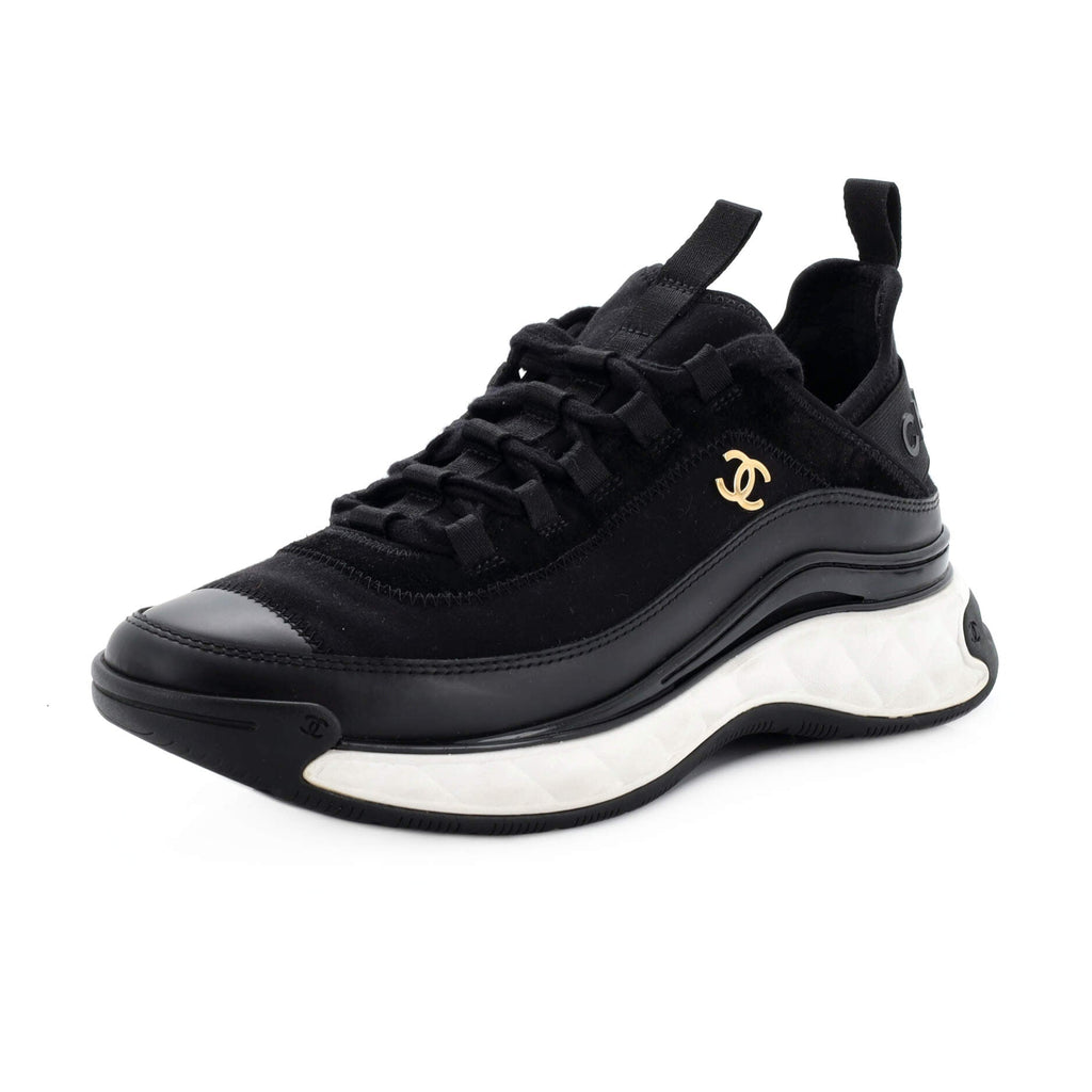 Women's CC Cap Toe Logo Sneakers Suede and Mixed Fibers