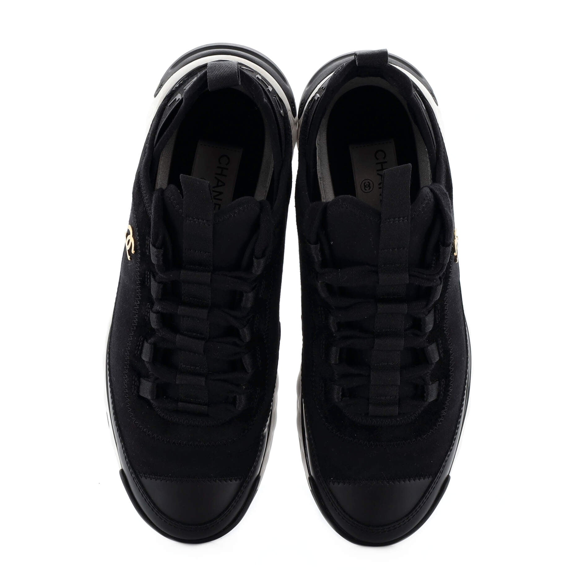 Women's CC Cap Toe Logo Sneakers Suede and Mixed Fibers