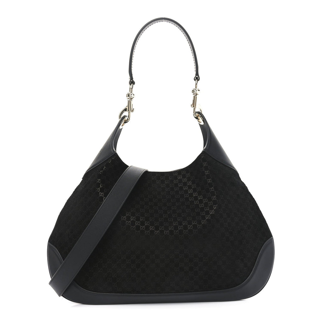 Suede Micro GG Calfskin B Medium Shoulder Bag Arabella Black