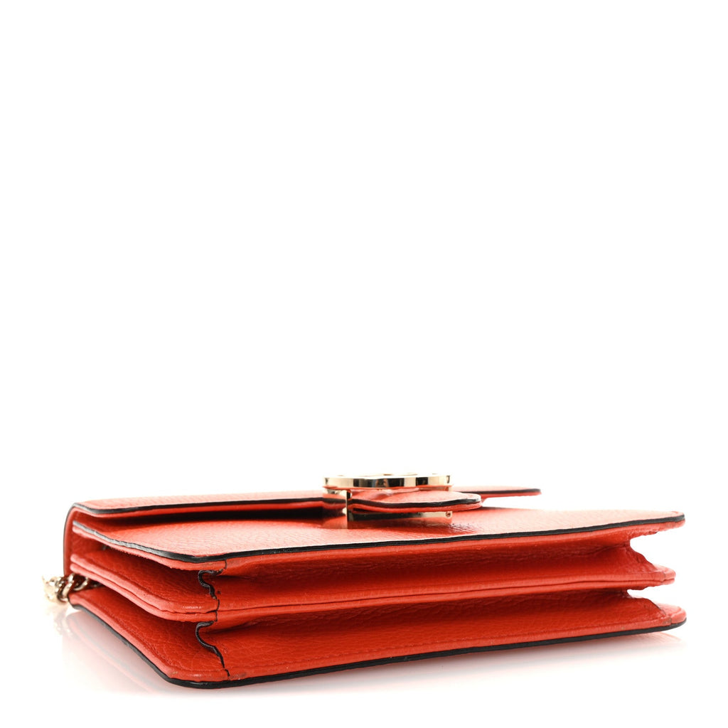 Dollar Calfskin Small Interlocking G Shoulder Bag Sun Orange