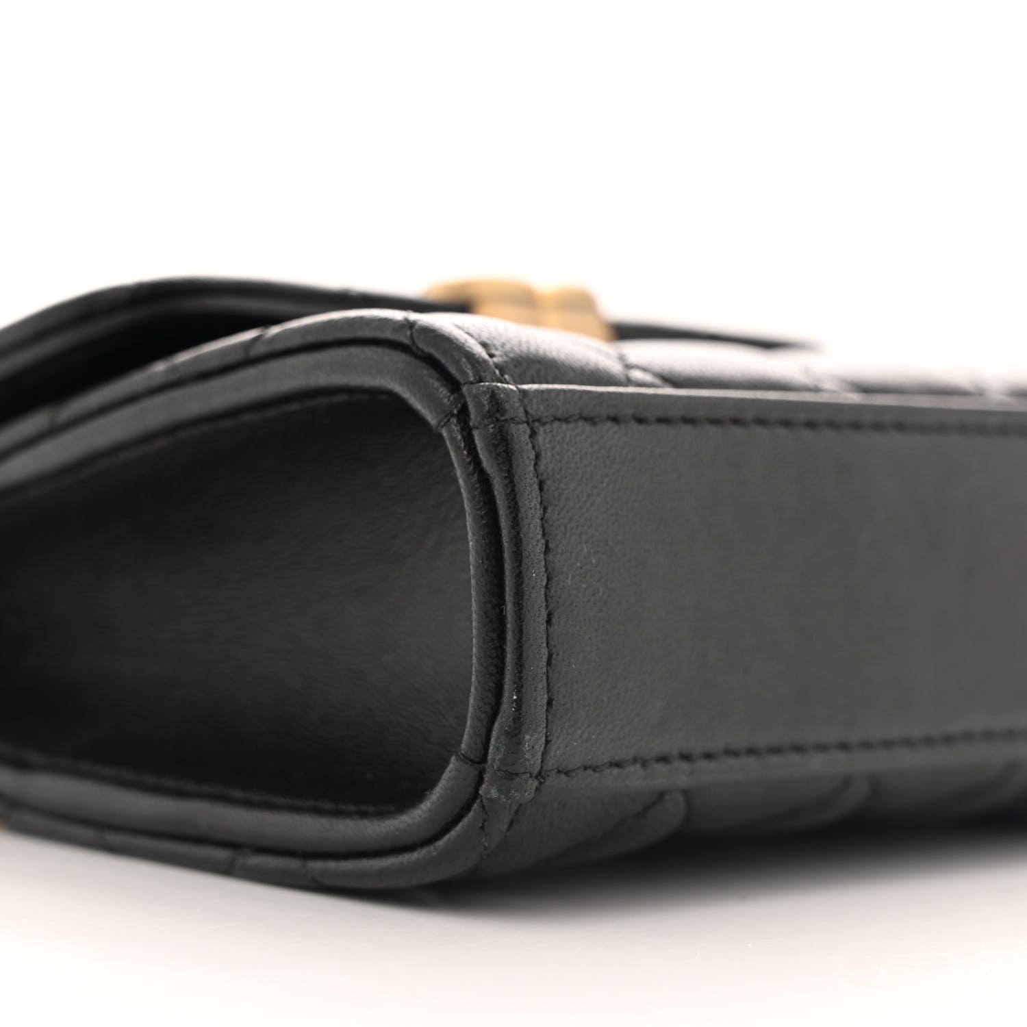Lambskin Enamel Quilted Mini Top Handle Flap Black