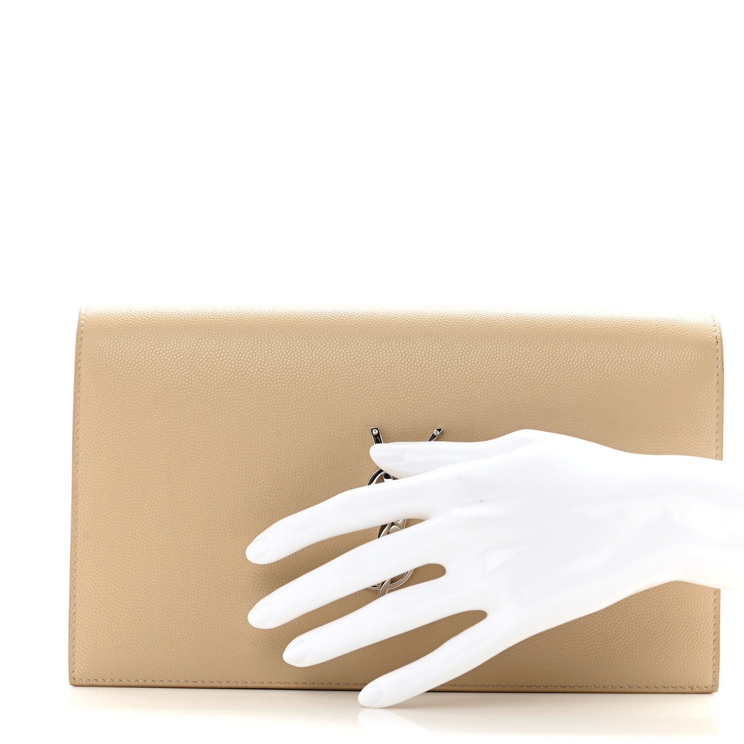 Grain De Poudre Classic Kate Monogram Clutch Nude Powder