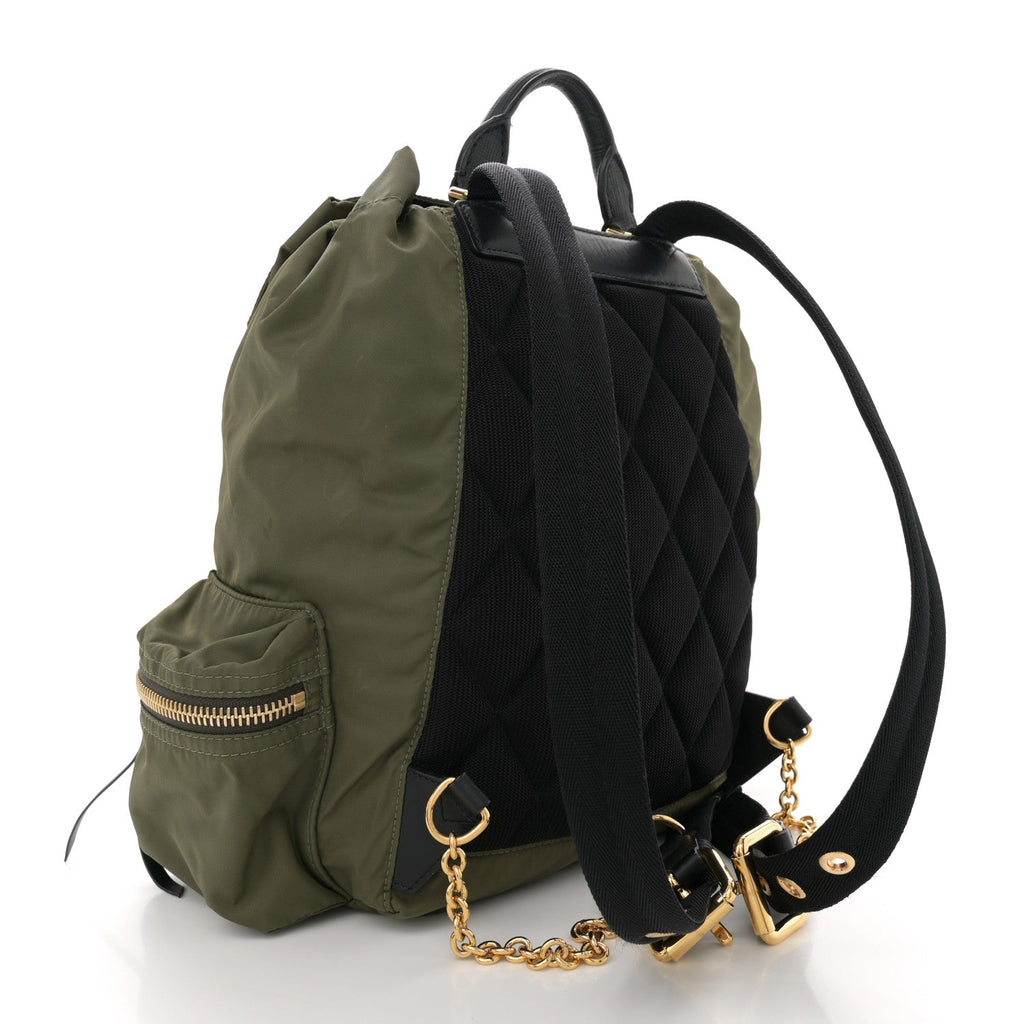 Nylon Medium Crossbody Rucksack Backpack Canvas Green