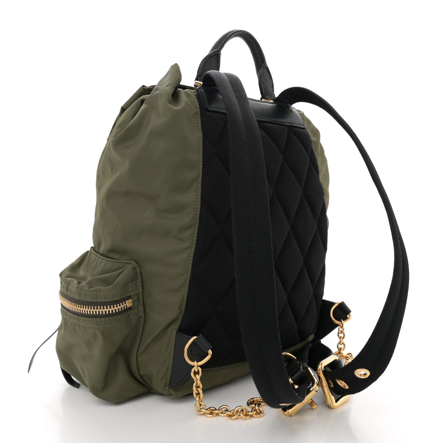 Nylon Medium Crossbody Rucksack Backpack Canvas Green